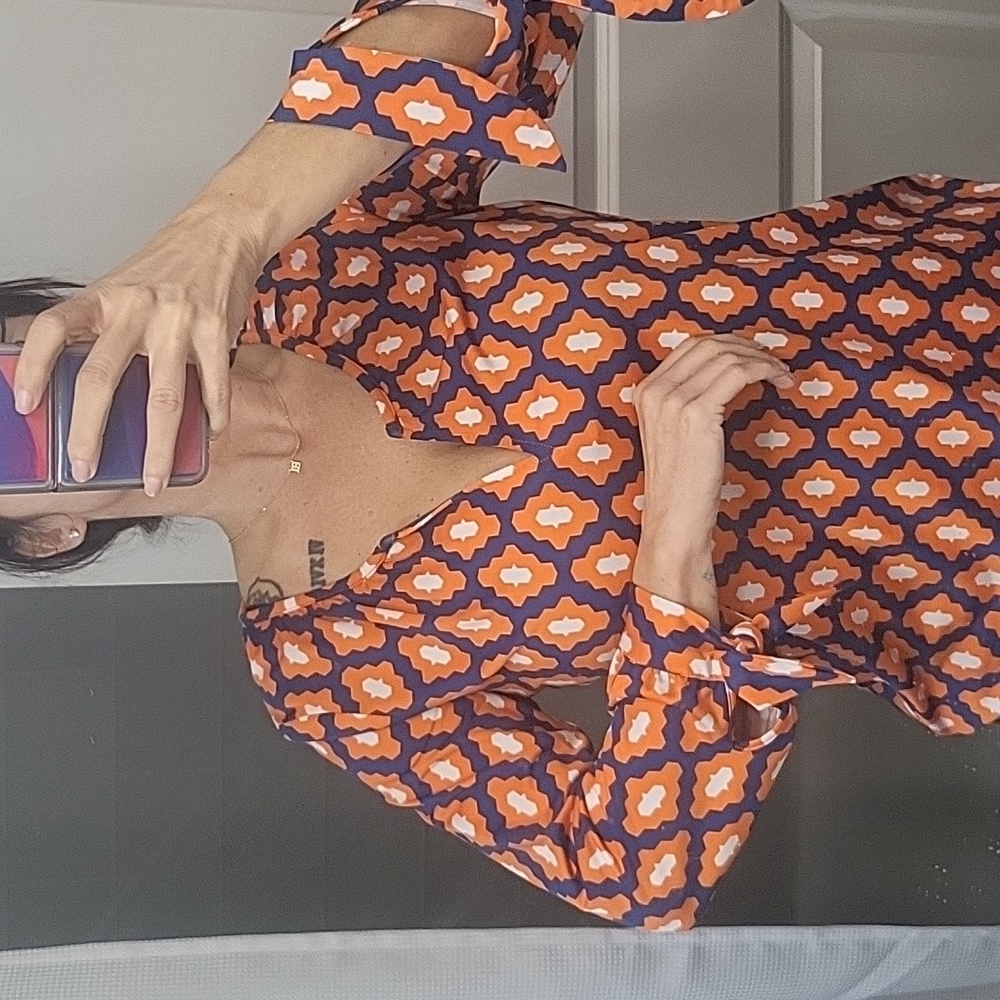 Orange/Blue blouse